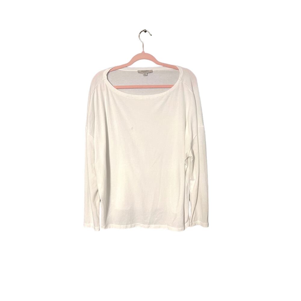 Allsaints Rita X Small White Top Oversized Lagenlook Layering Womens